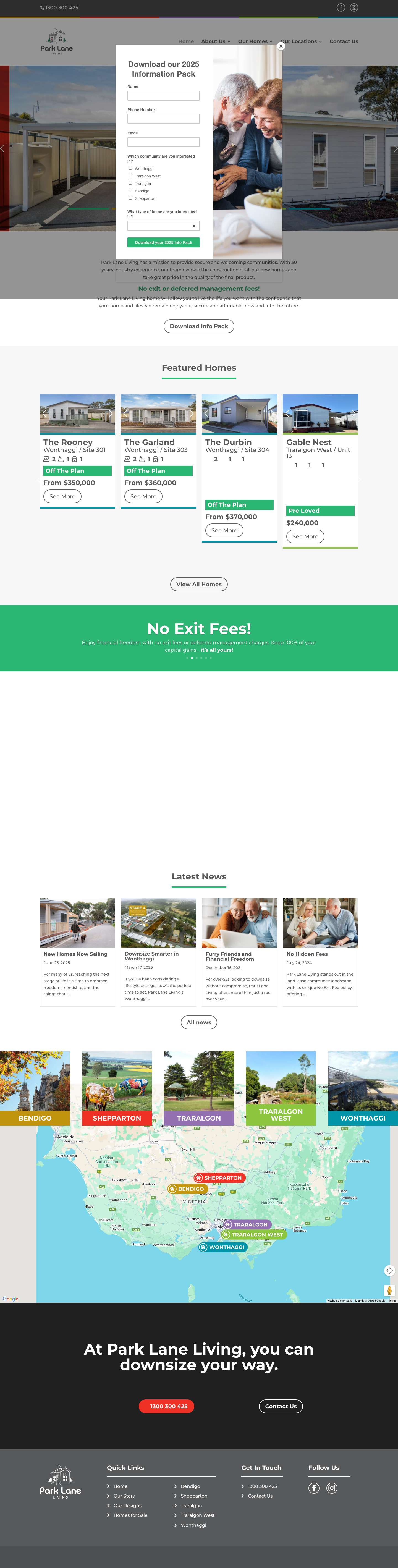 Secure homes, living and communities in victoria - Park Lane Living - Full Screenshot