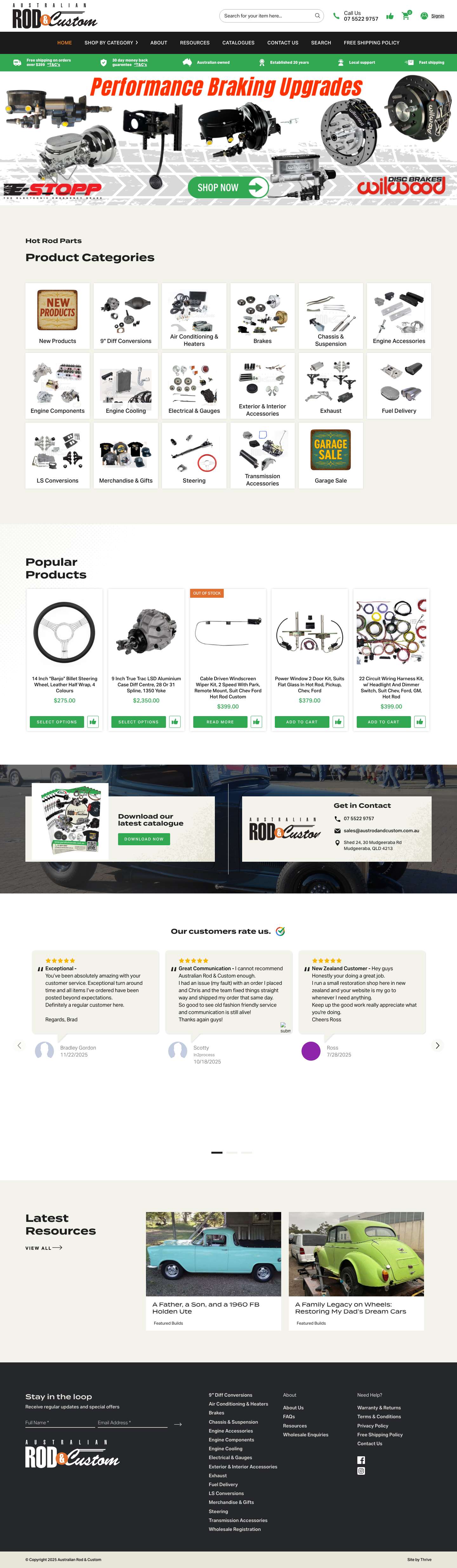 Australian Rod & Custom Components - The Hot Rod People - Full Screenshot