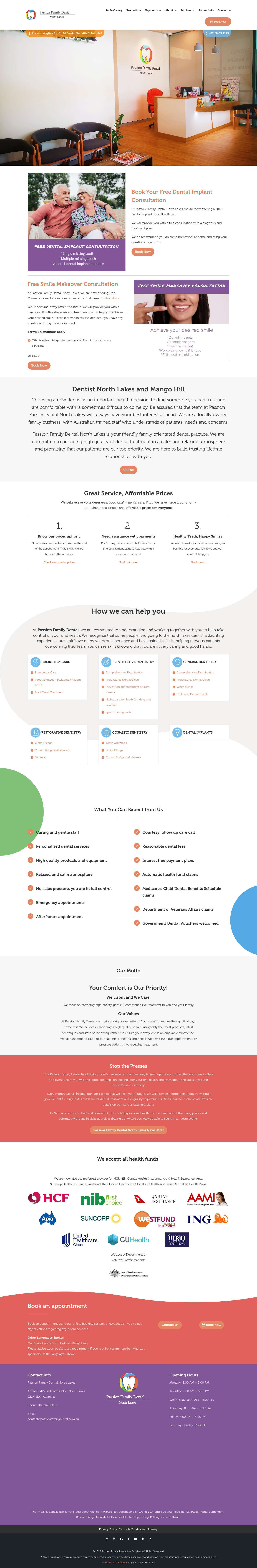 Dentist North Lakes - Passion Family Dental North Lakes - Full Screenshot