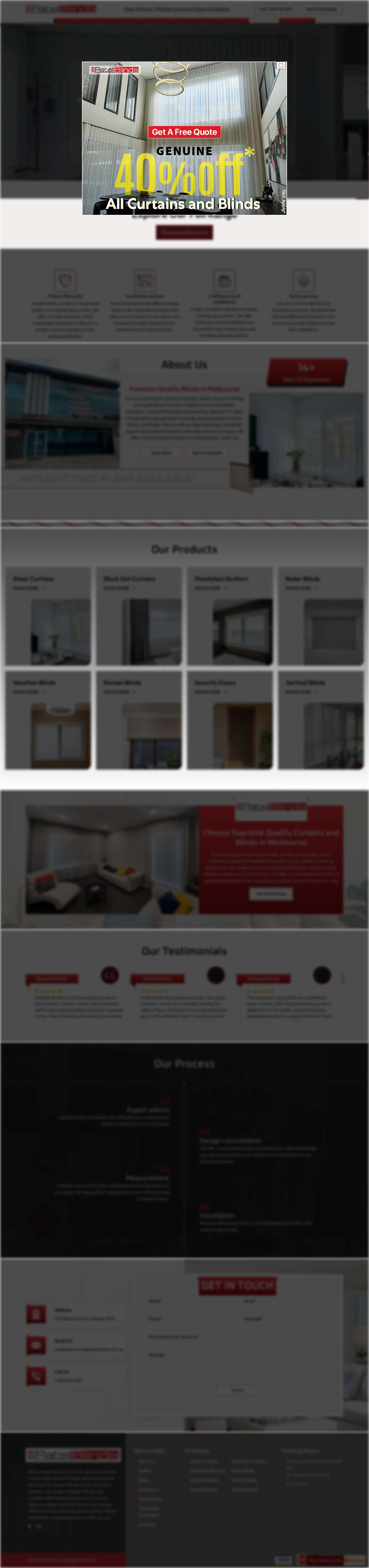 Premium And Superior Quality Blinds in Melbourne - Patel Blinds - Full Screenshot