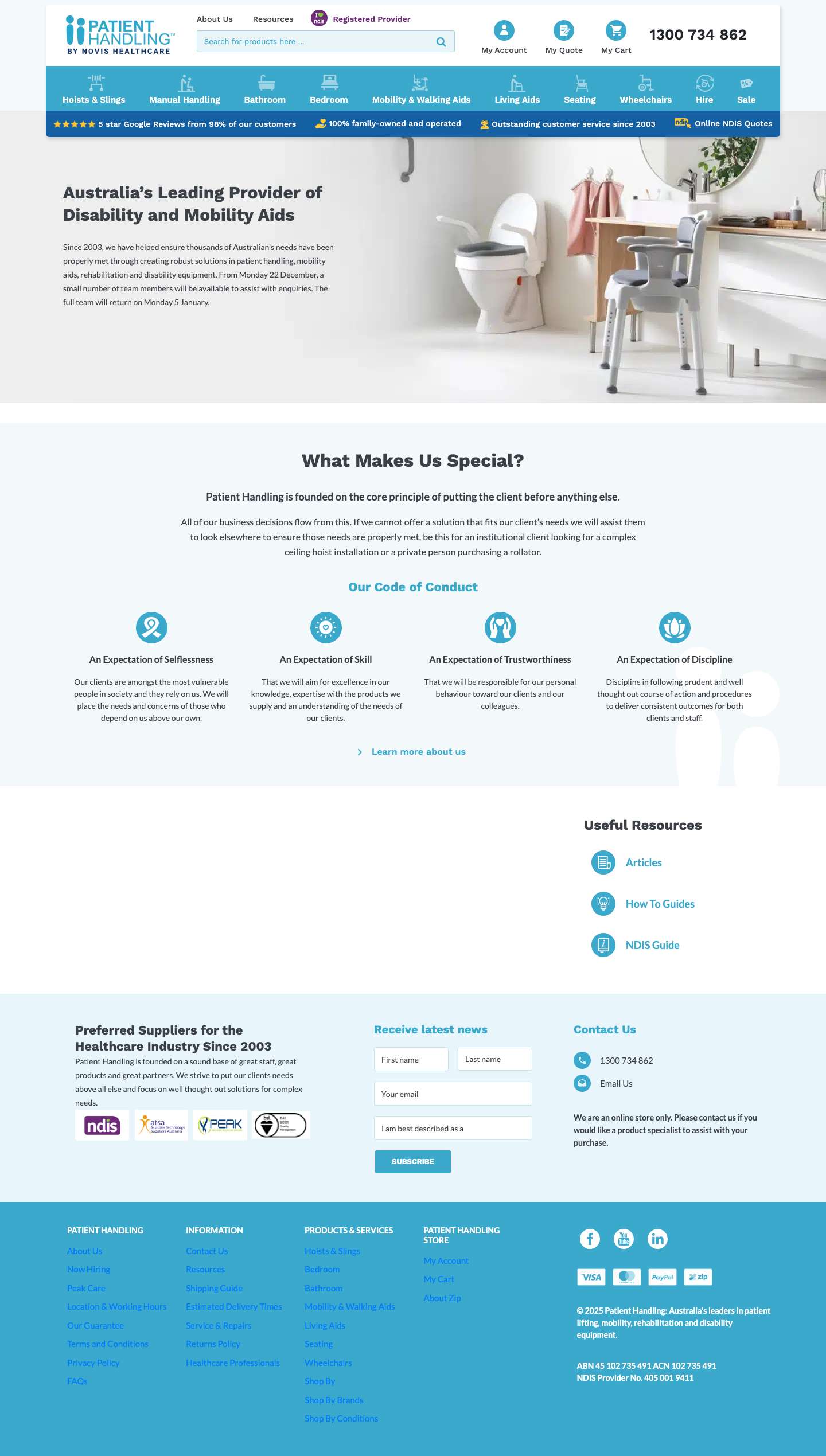 Mobility Equipment | Disability Equipment | Patient Handling - Full Screenshot