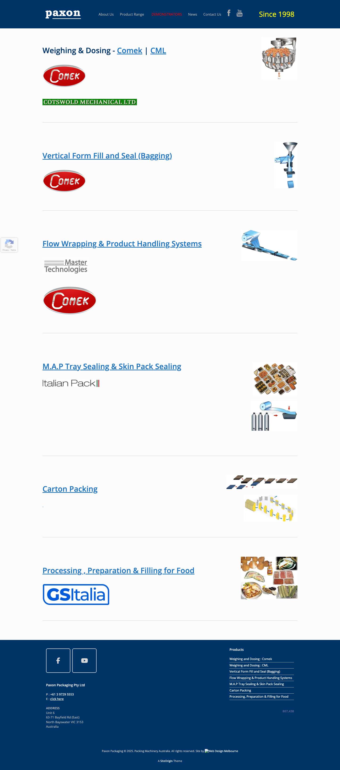 Paxon Packaging | High quality packaging machinery Melbourne - Paxon Packaging - Full Screenshot