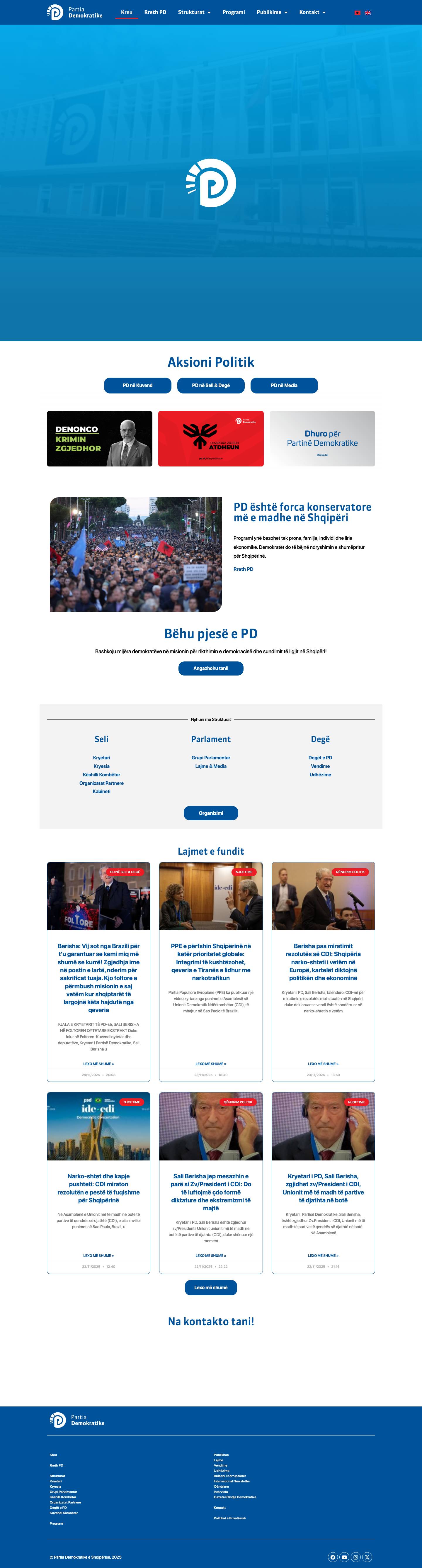 Kreu - Partia Demokratike e Shqipërisë - Full Screenshot