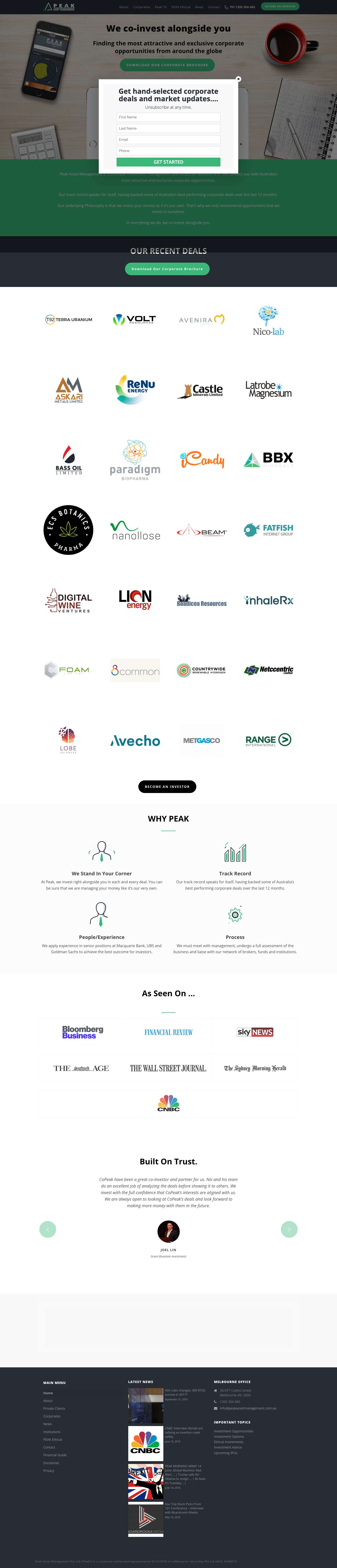 Peak Asset Management - Smart investments. Superior returns - Full Screenshot