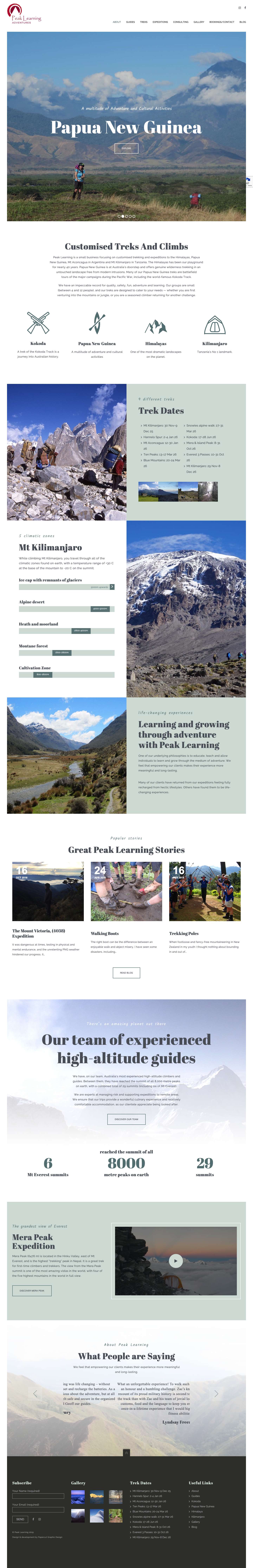 Peak Learning Adventures - Learning and Growing Through Adventures - Full Screenshot