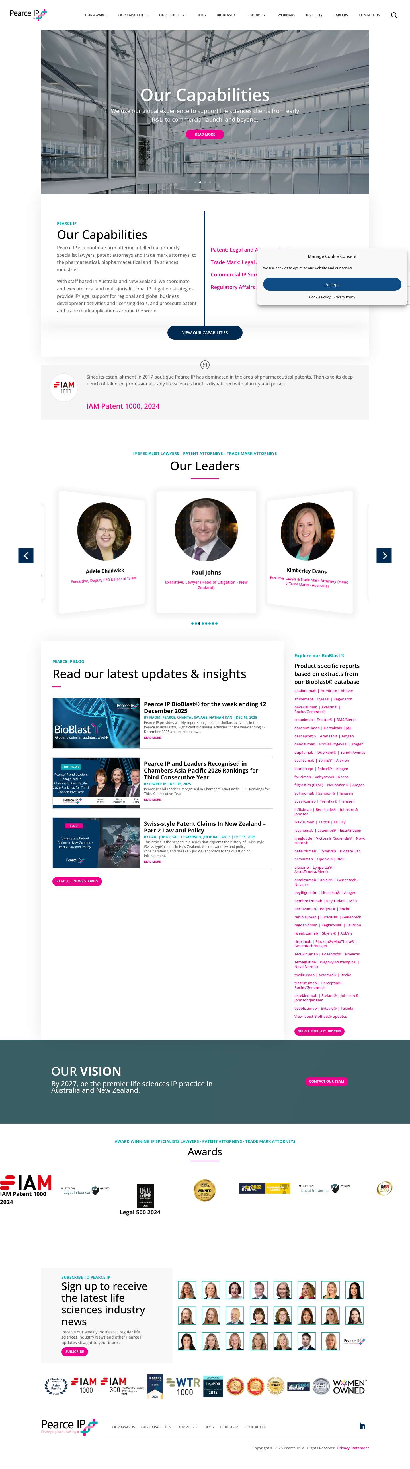 Pearce IP | Biopharma & Life Sciences Patent Lawyers in AU & NZ - Full Screenshot