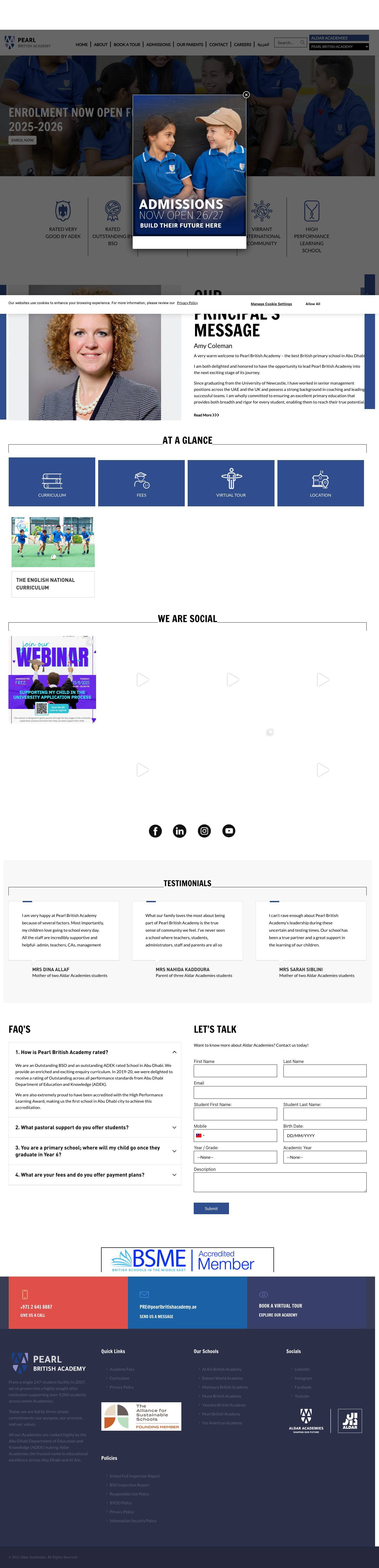 Pearl British Academy- Very Good ADEK Rated Primary School Abu Dhabi - Full Screenshot