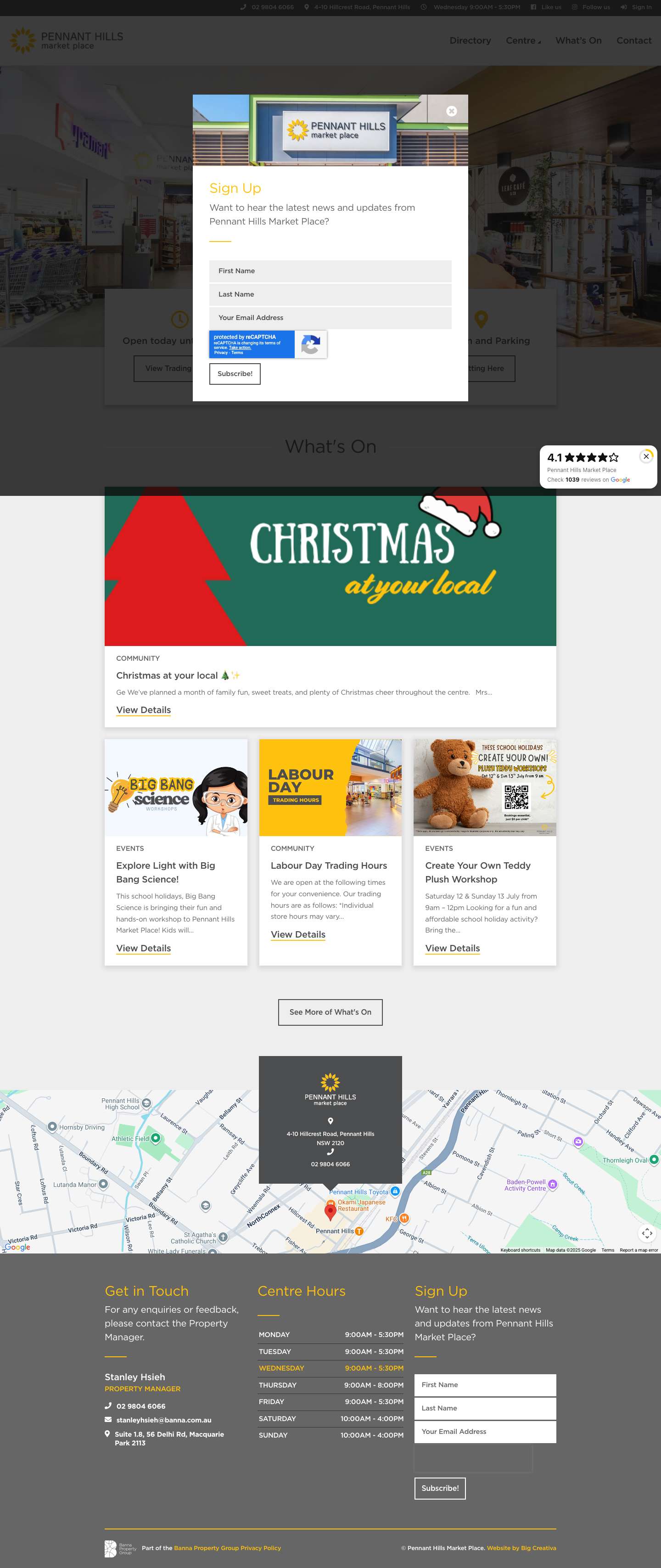 Home - Pennant Hills Market Place - Full Screenshot