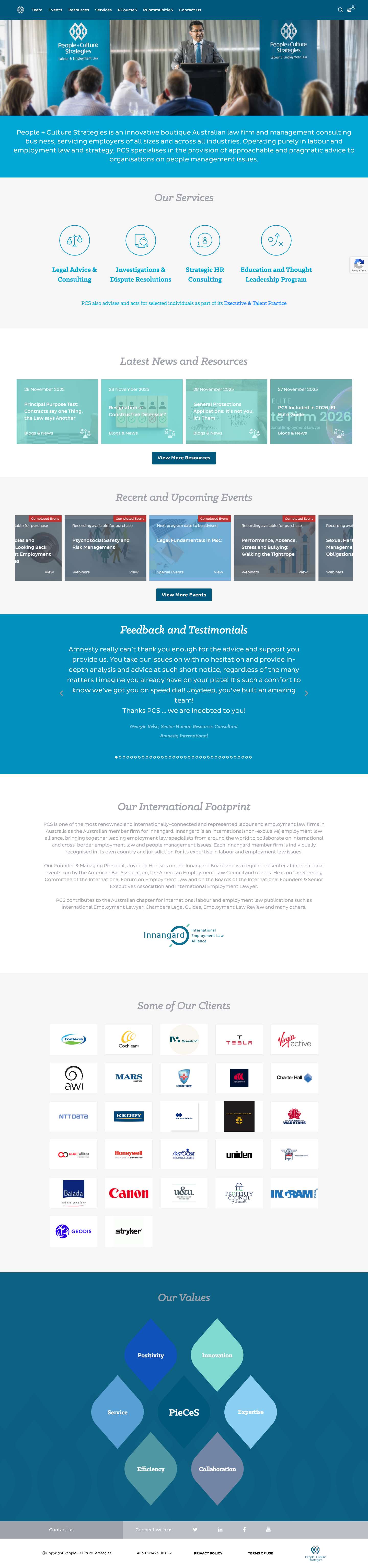 People + Culture Strategies | Australian Employment Law Firm - Full Screenshot