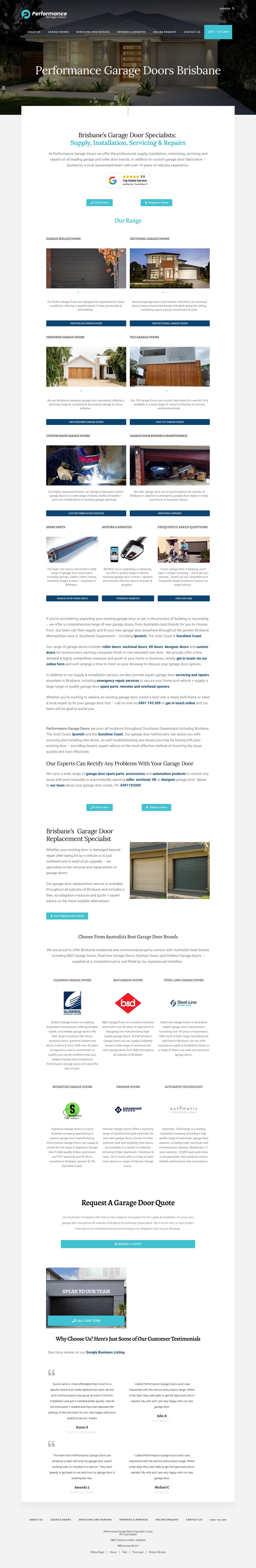 Garage Doors Brisbane | Installation, Repairs & Servicing Experts - Full Screenshot