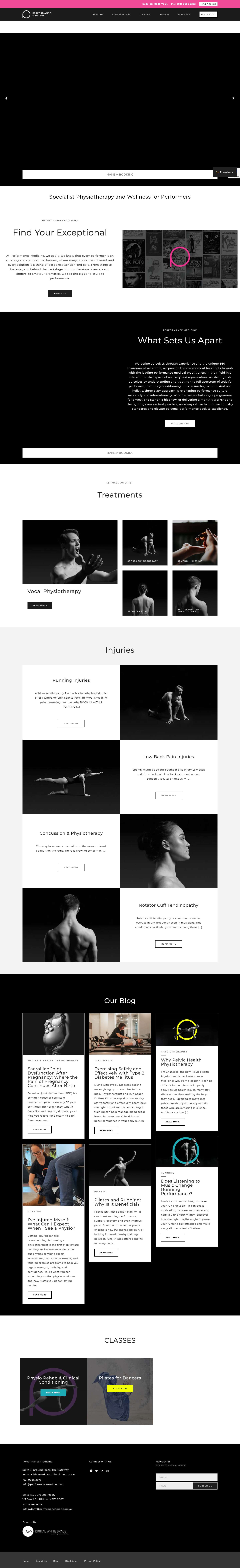 Performance Medicine | Sports & Remedial Physiotherapy Australia - Full Screenshot