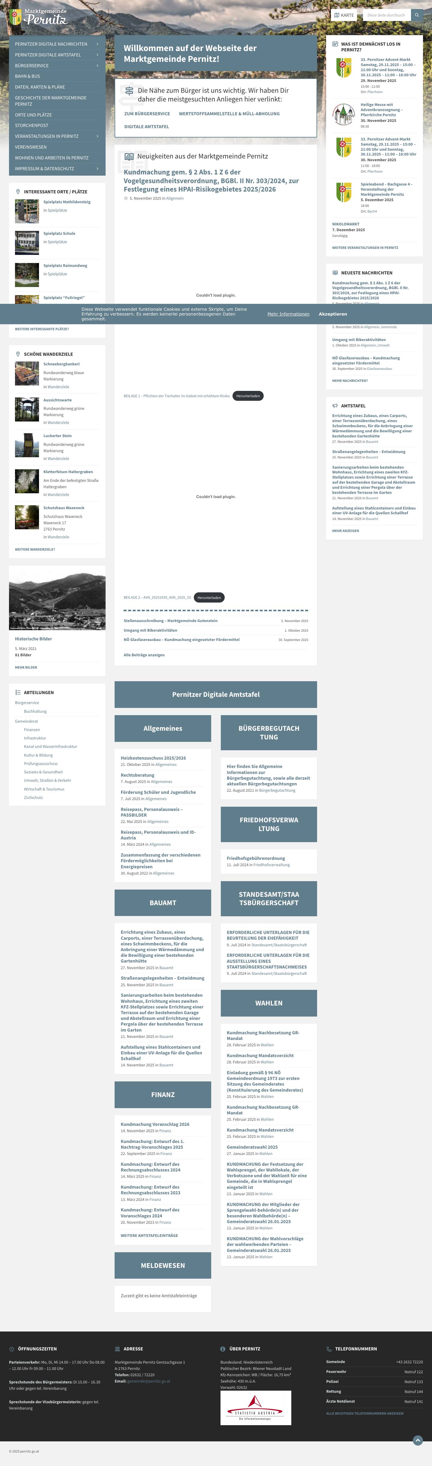 pernitz.gv.at – Marktgemeinde Pernitz - Full Screenshot