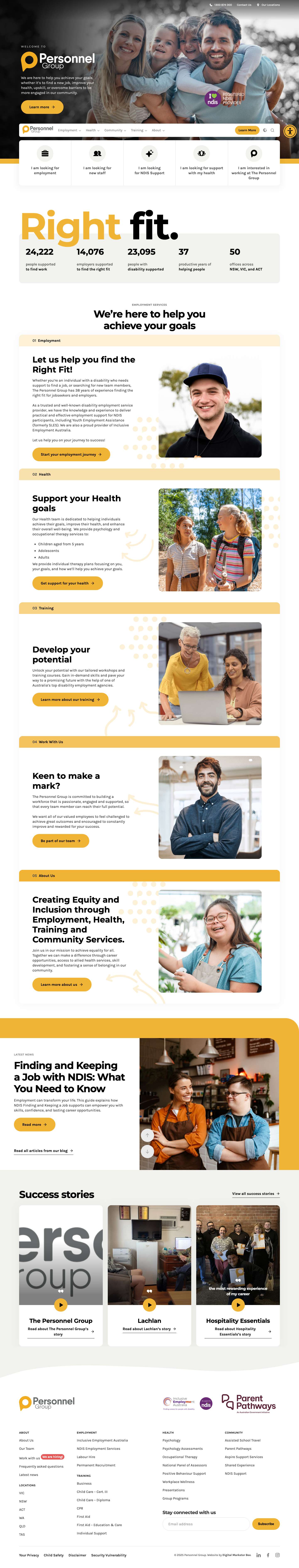 Achieve Your Goals | The Personnel Group - Full Screenshot