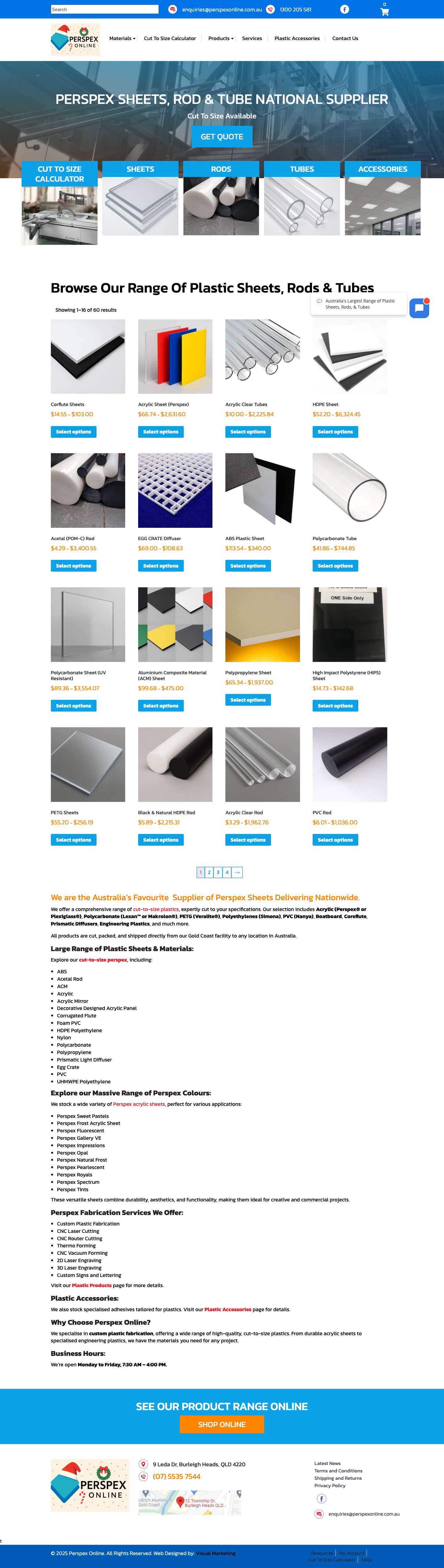 Perspex Online | Perspex Cut to Size | Australia Wide Delivery - Full Screenshot