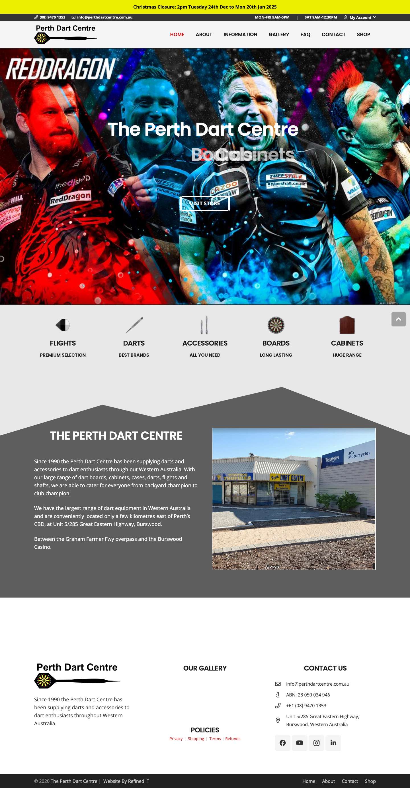 Perth Dart Centre – Darts, Boards, Cases, Flights, Cabinets, Perth - Full Screenshot