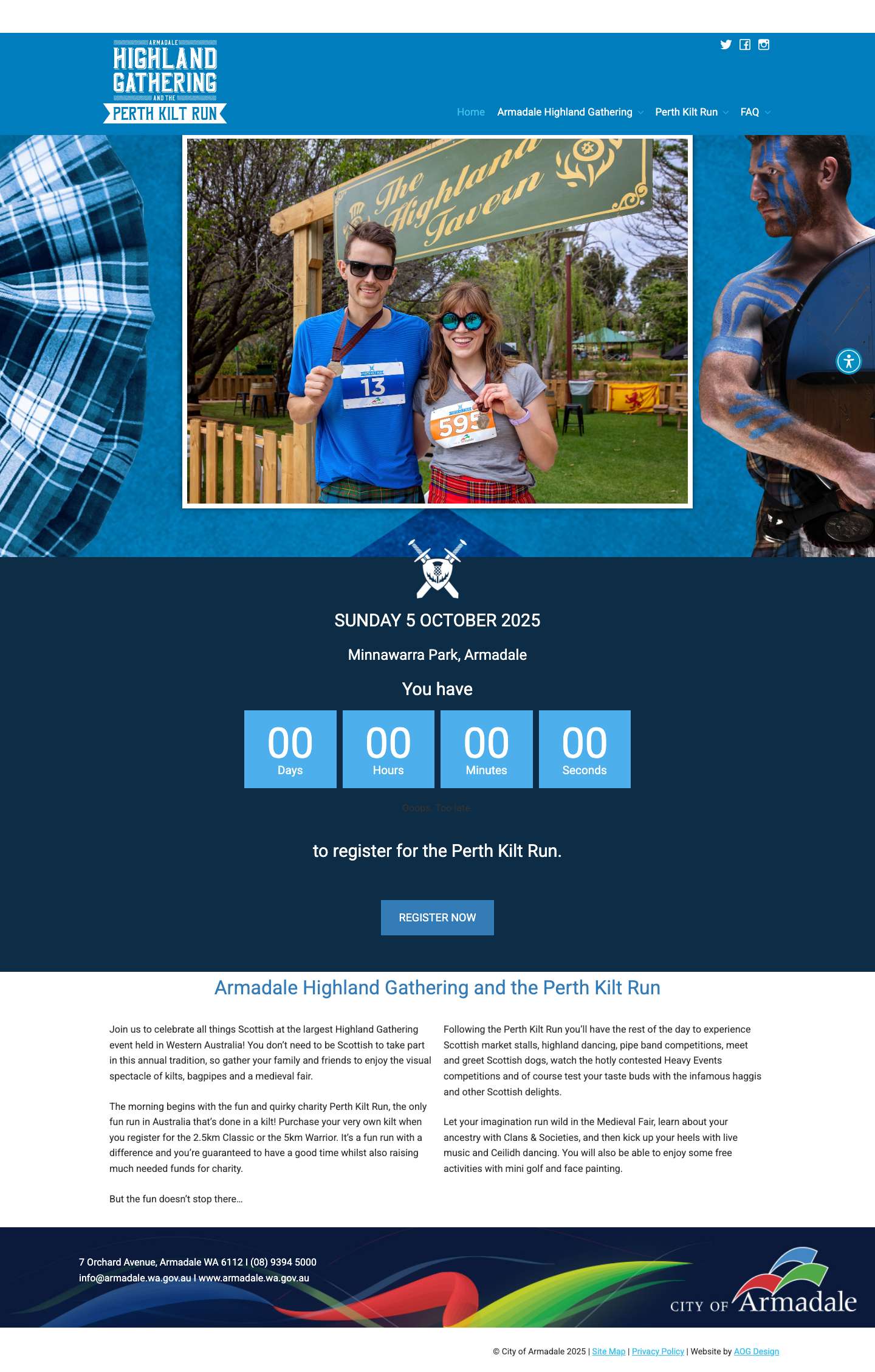 Home - Perth Kilt Run - Full Screenshot