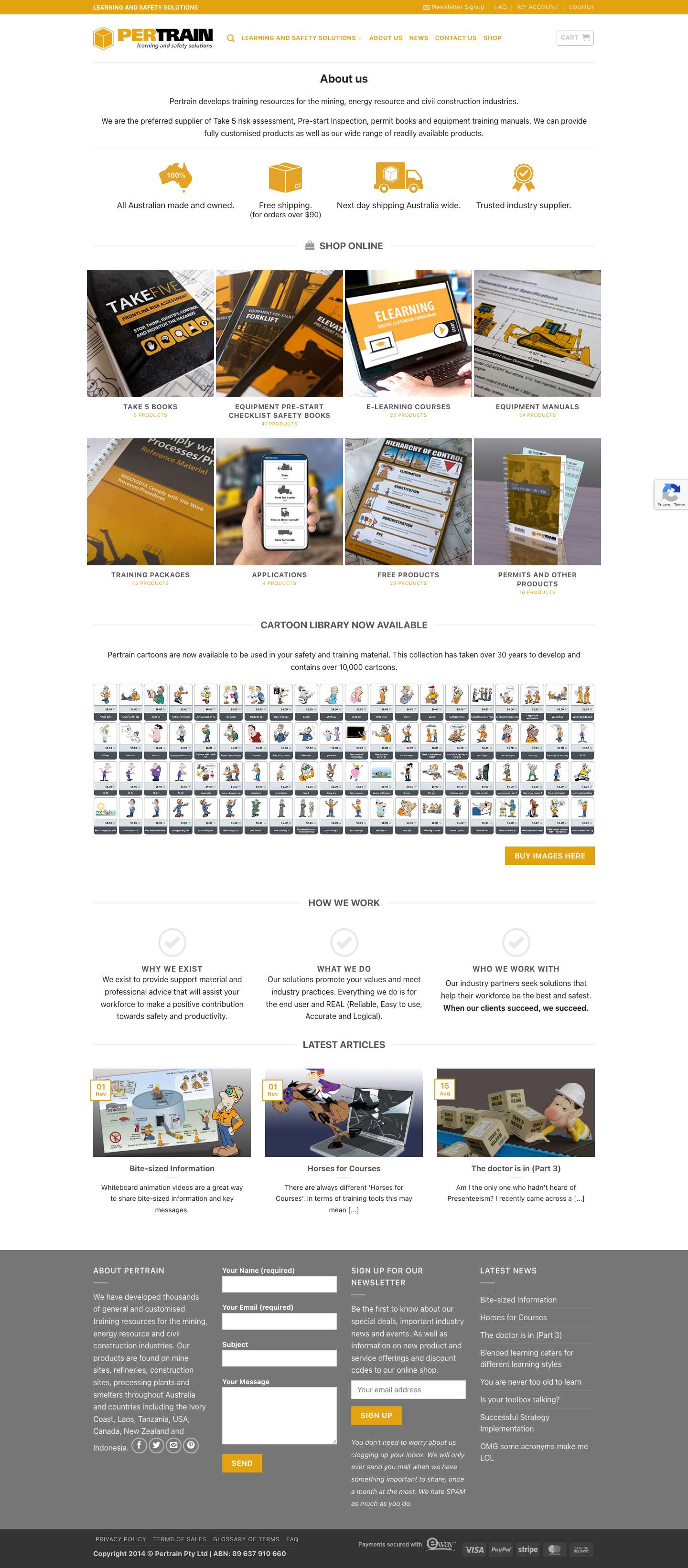 Pertrain Pty Limited | Learning and Safety Solutions - Full Screenshot