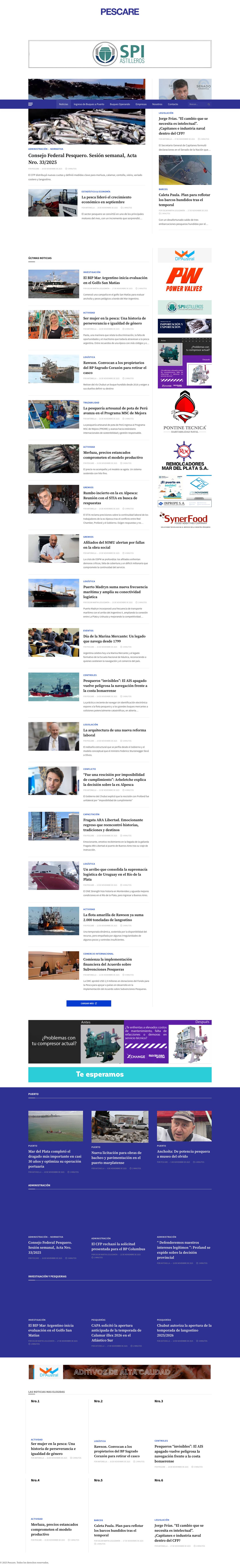 Pescare – Noticias de la industria pesquera marplatense, argentina y global - Full Screenshot