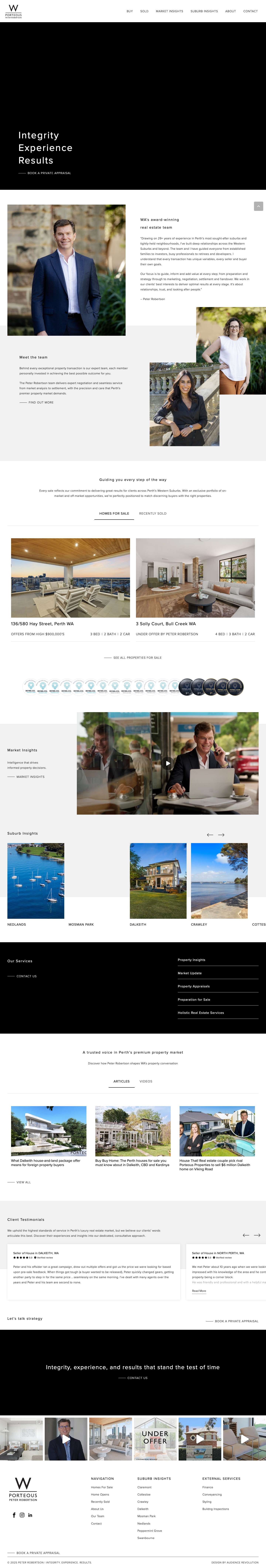 Dalkeith Real Estate Agent WA 6009: Peter Robertson - Full Screenshot
