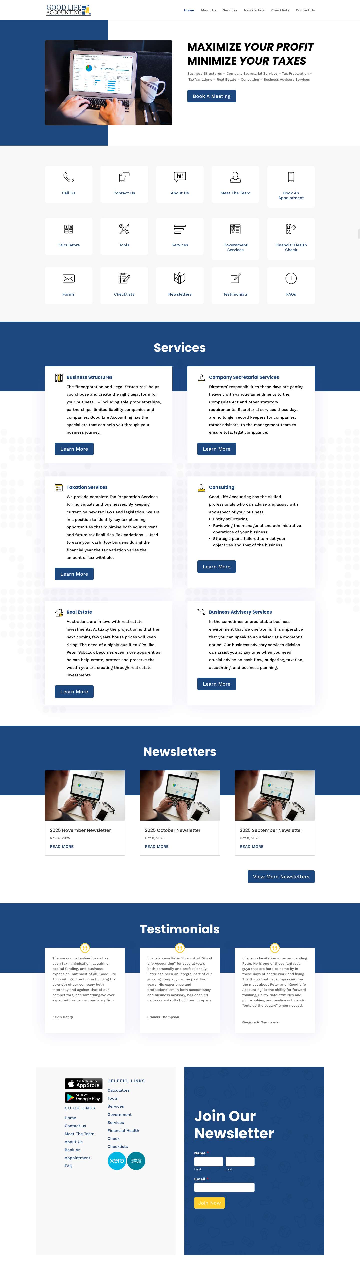 Good Life Accounting – Maximize Your Profit, Minimize Your Taxes - Full Screenshot