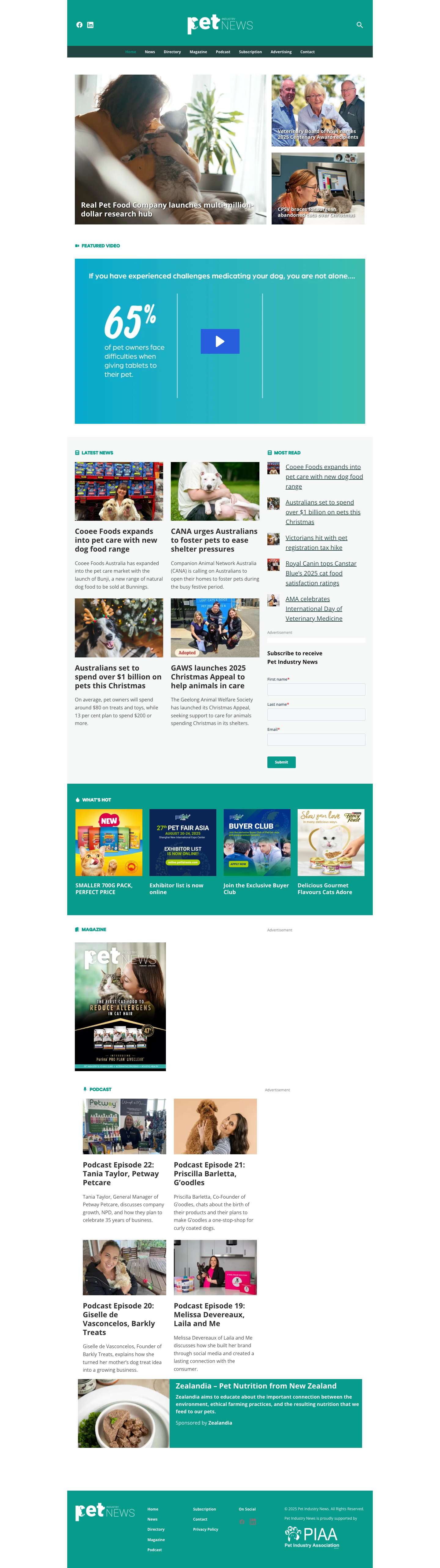 Home - Pet Industry News - Full Screenshot