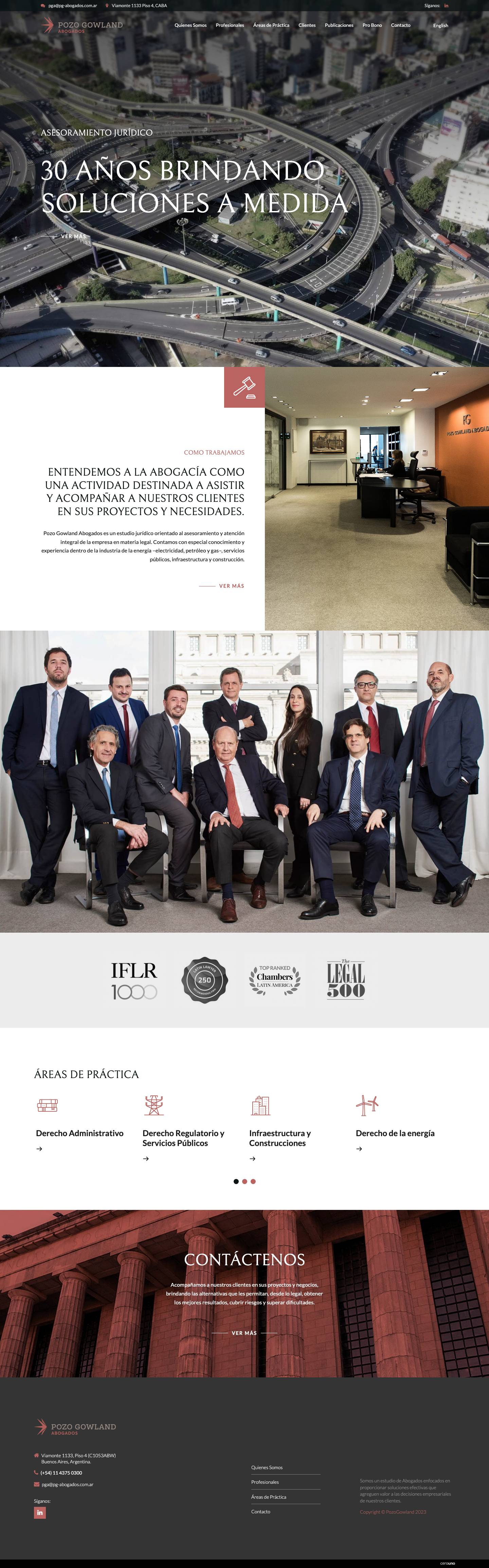 Pozo Gowland Abogados – Asesoramiento Jurídico - Full Screenshot