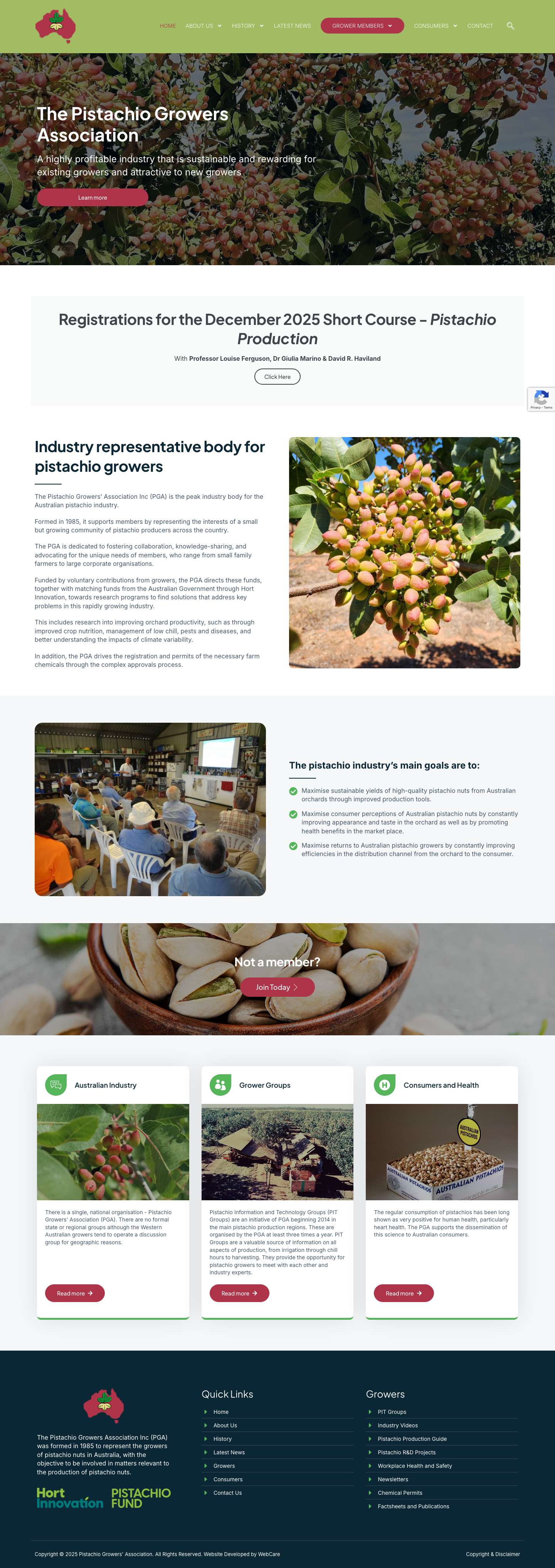 Home - Pistachio Growers' Association - Full Screenshot