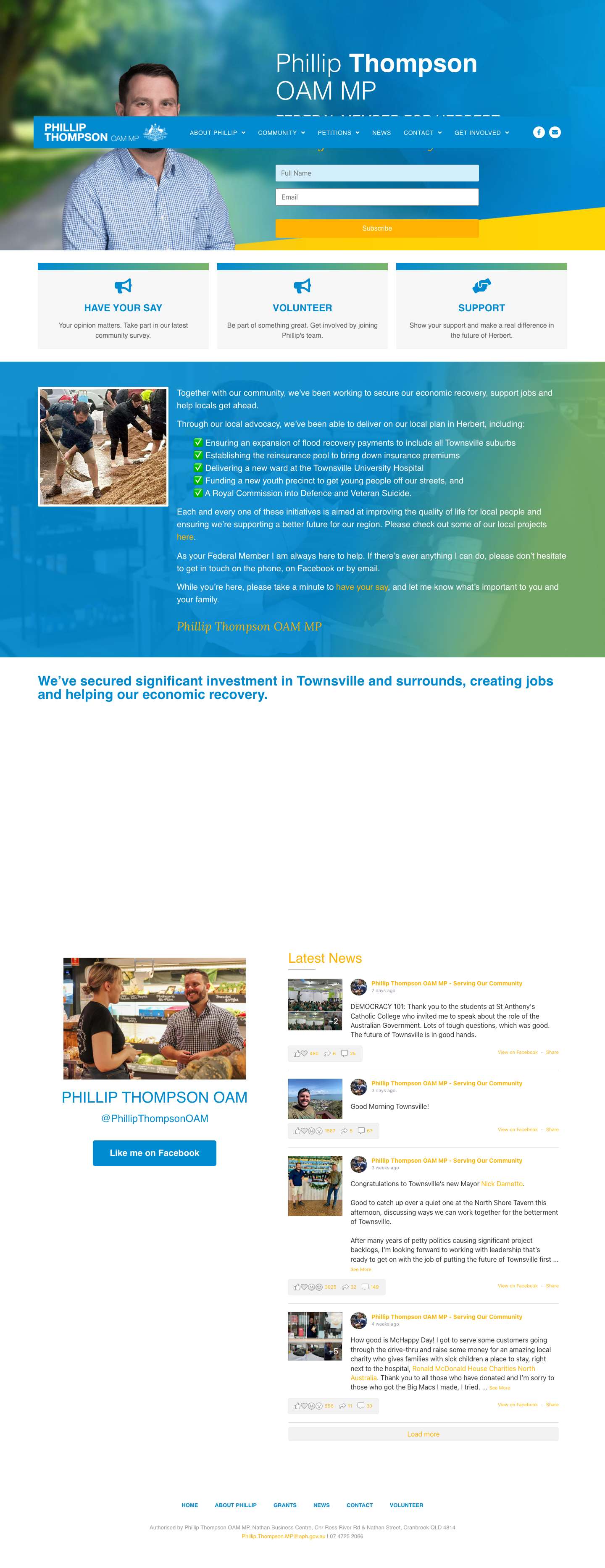 Phillip Thompson OAM MPComments Box SVG icons - Full Screenshot