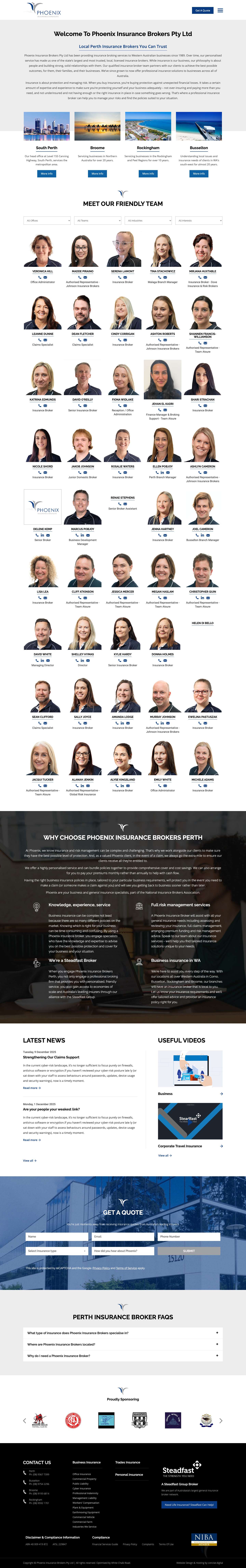 Phoenix Insurance Brokers Perth | Trusted WA Insurance Brokers - Full Screenshot