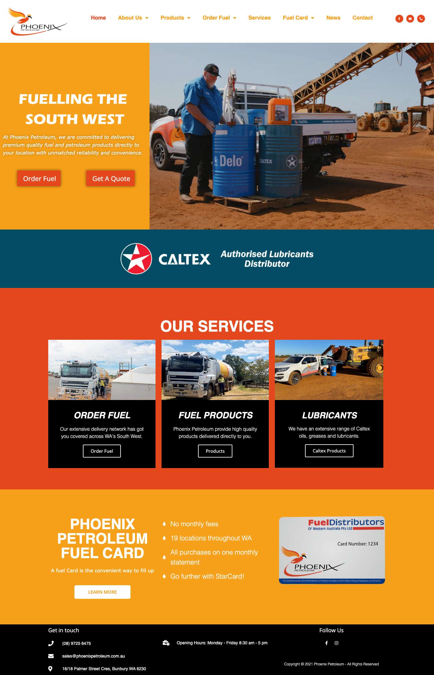 Phoenix Petroleum – Your local supplier of premium fuels, oils and lubricants. - Full Screenshot