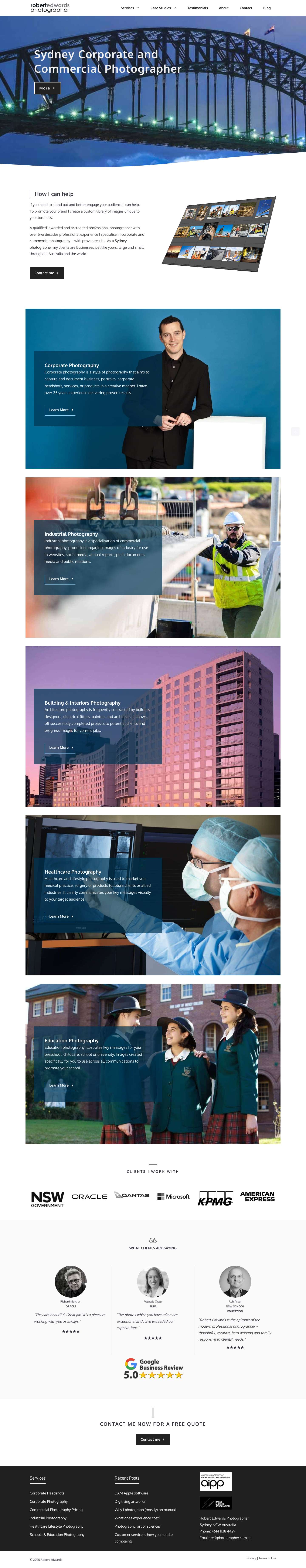 Sydney Photographer | Corporate and Commercial Photography - Full Screenshot