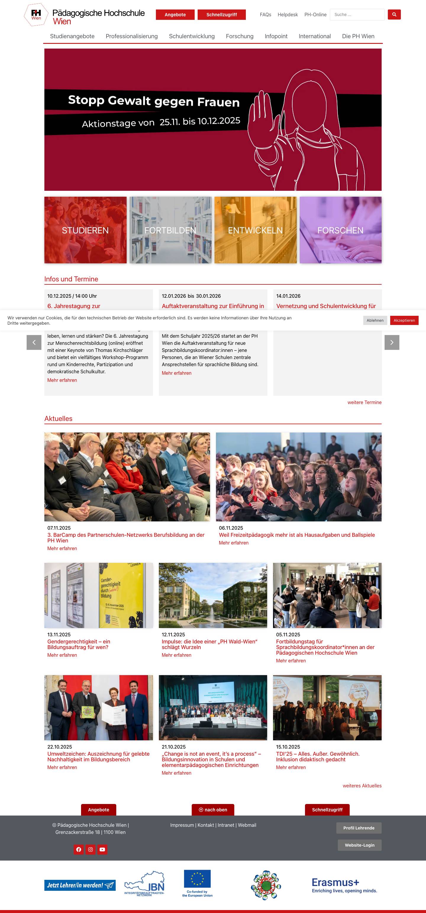 Pädagogische Hochschule Wien - Full Screenshot