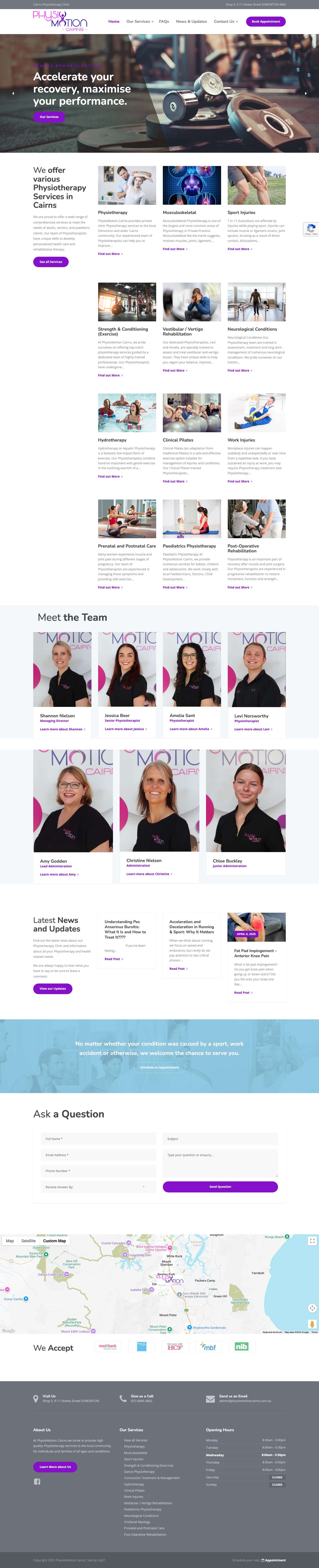 Home - PhysioMotion Cairns - Full Screenshot