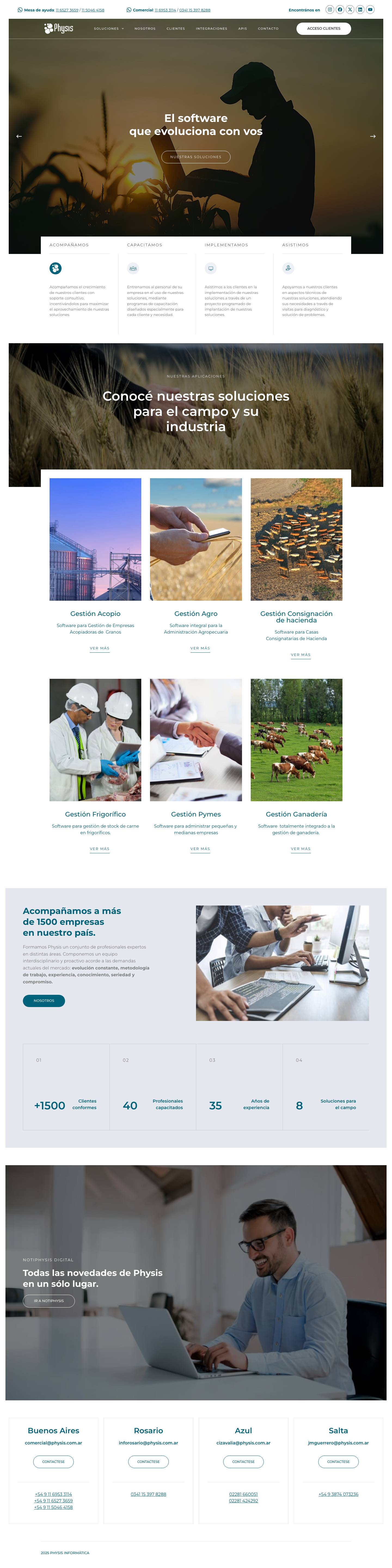 Physis Informática | SRL Software y Sistemas de Gestión - Full Screenshot