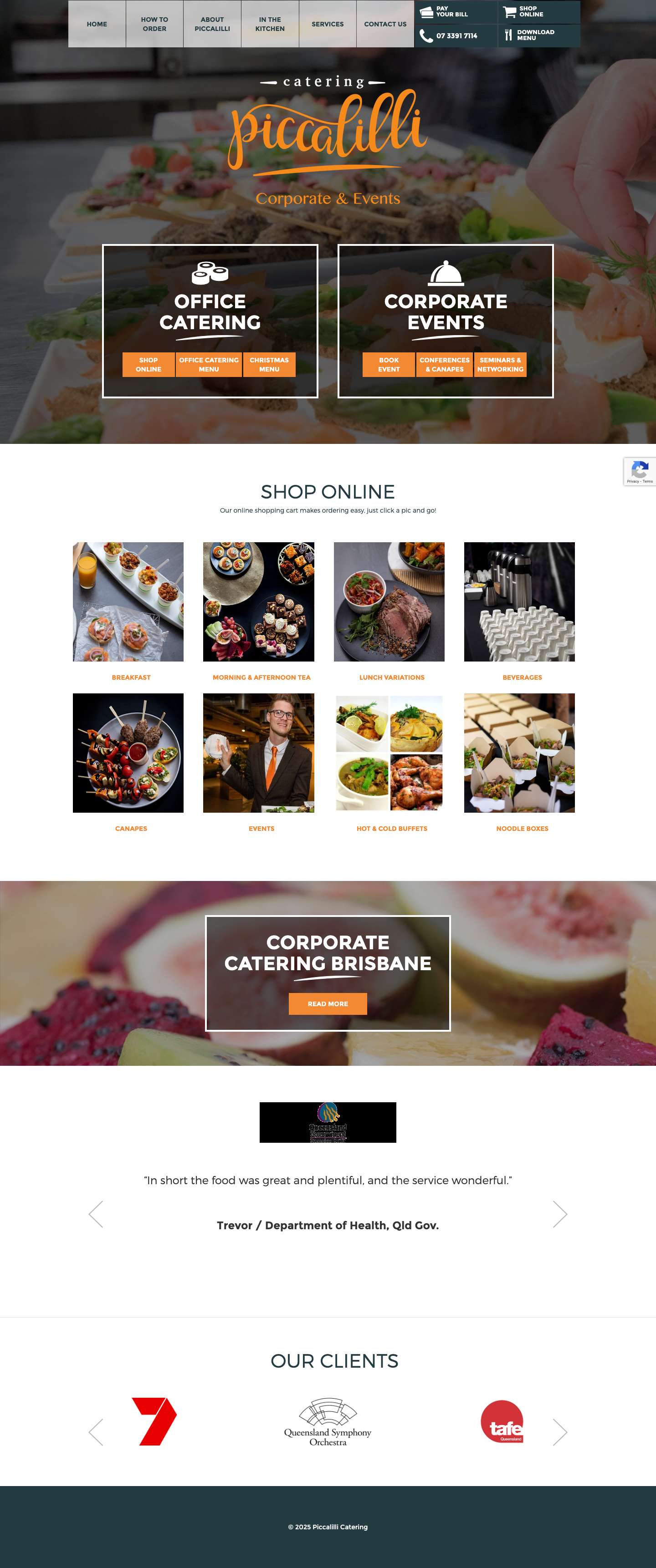 Corporate & Office Catering Brisbane | Piccalilli Catering - Full Screenshot