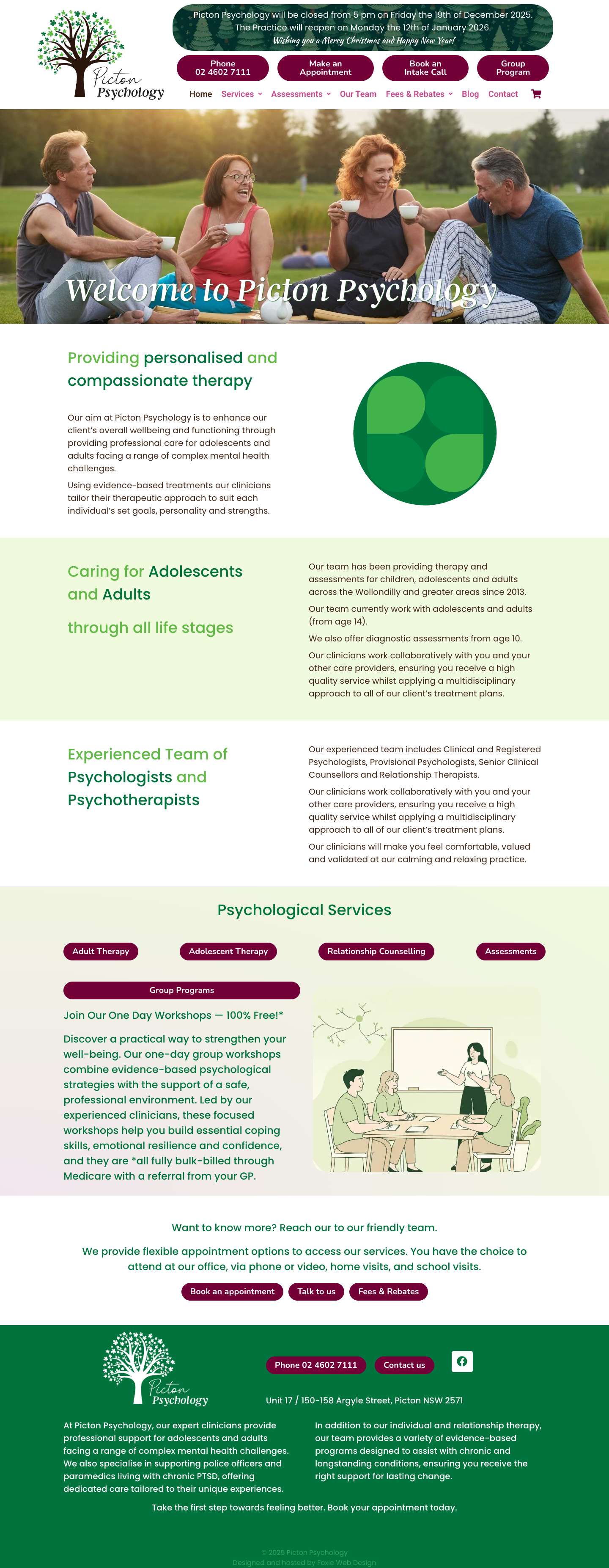 Psychologists in Picton | Therapy for Teens & Adults - Full Screenshot