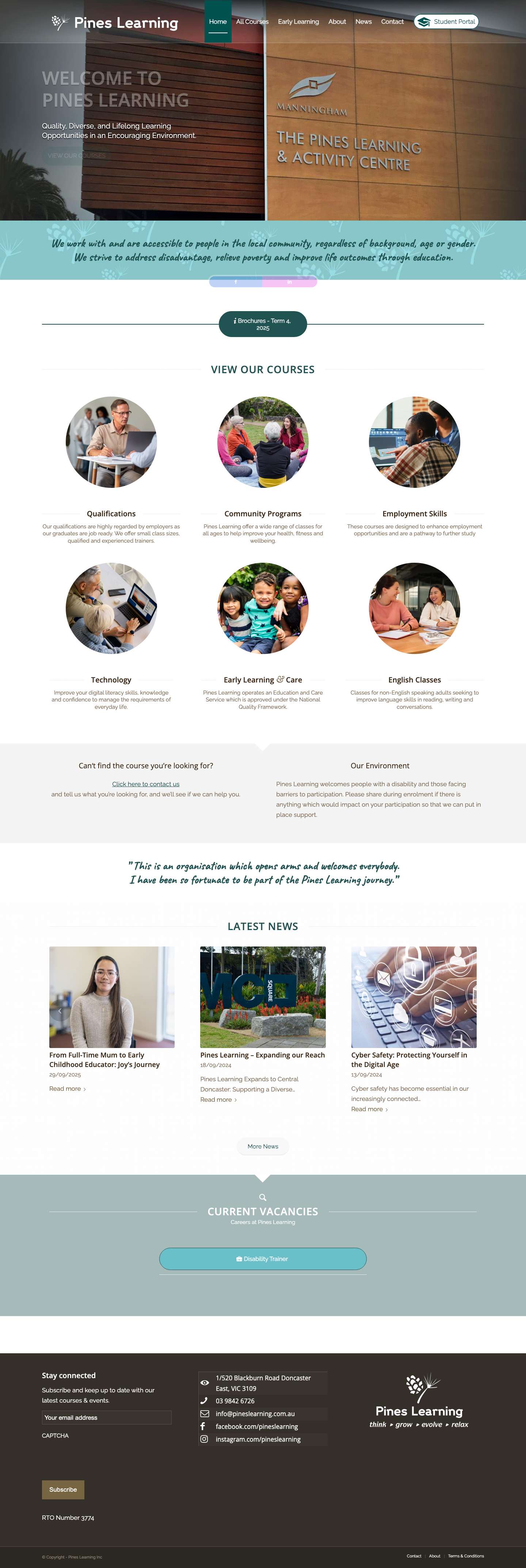 Home - Pines Learning Inc - Full Screenshot