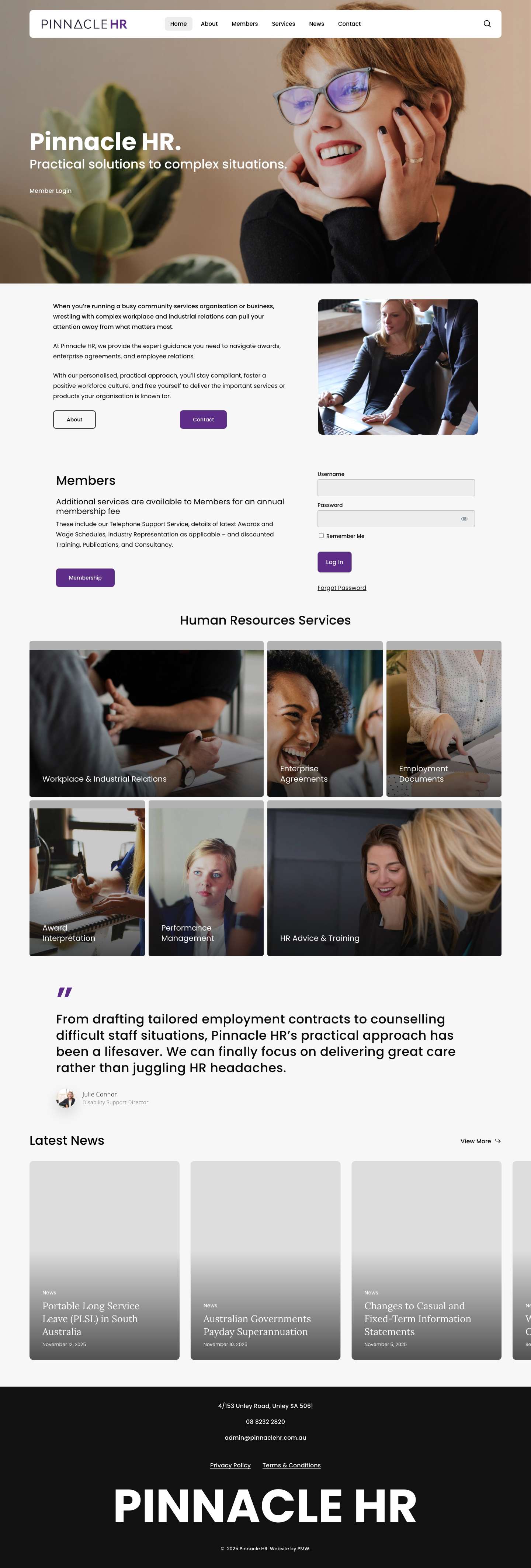 Pinnacle HR - Home - Pinnacle HR - Full Screenshot