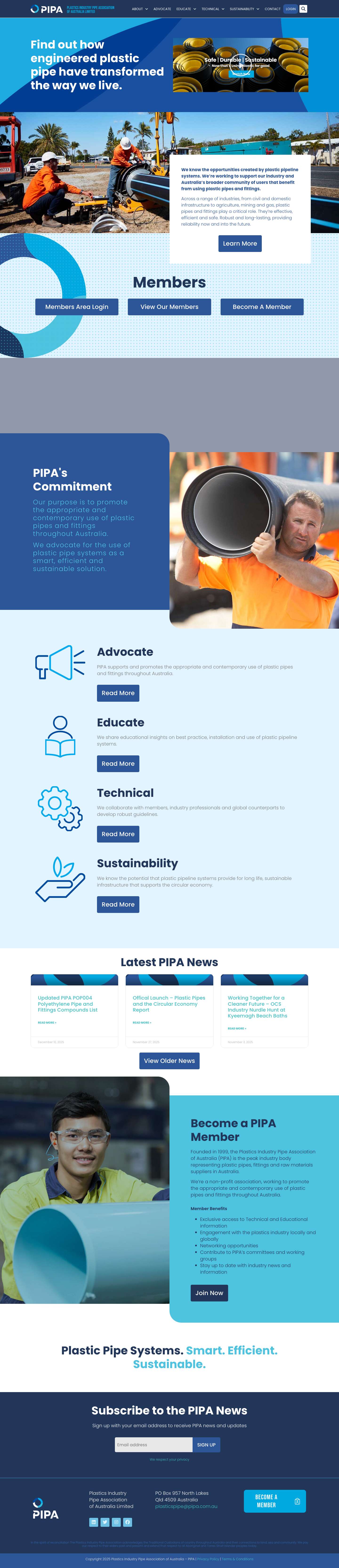 Plastics Industry Pipe Association of Australia – PIPA - Full Screenshot