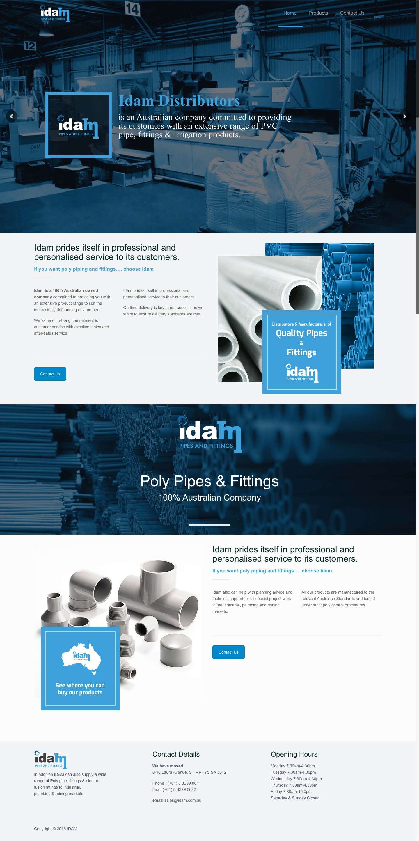 IDAM – Poly Pipes & Fittings - Full Screenshot
