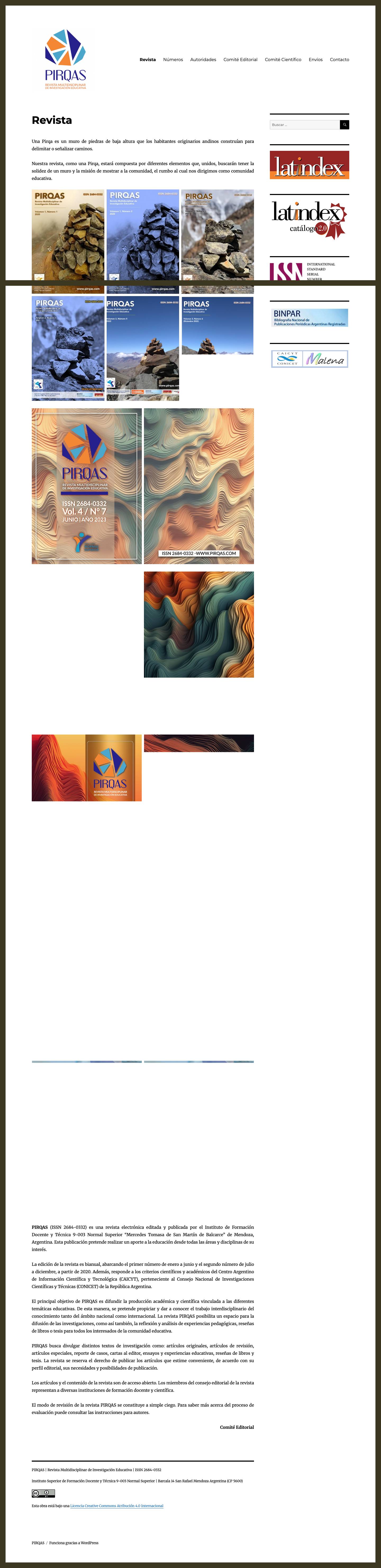 PIRQAS – Revista Multidisciplinar de Investigación Educativa - Full Screenshot