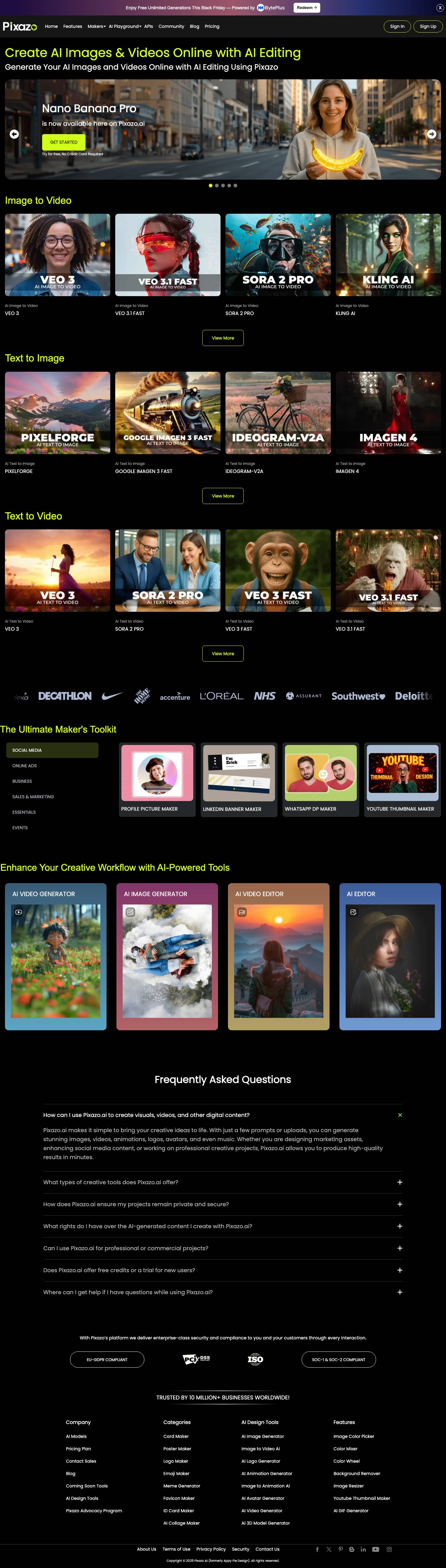 Pixazo AI: Free AI Image & Video Generation with AI Editing - Full Screenshot