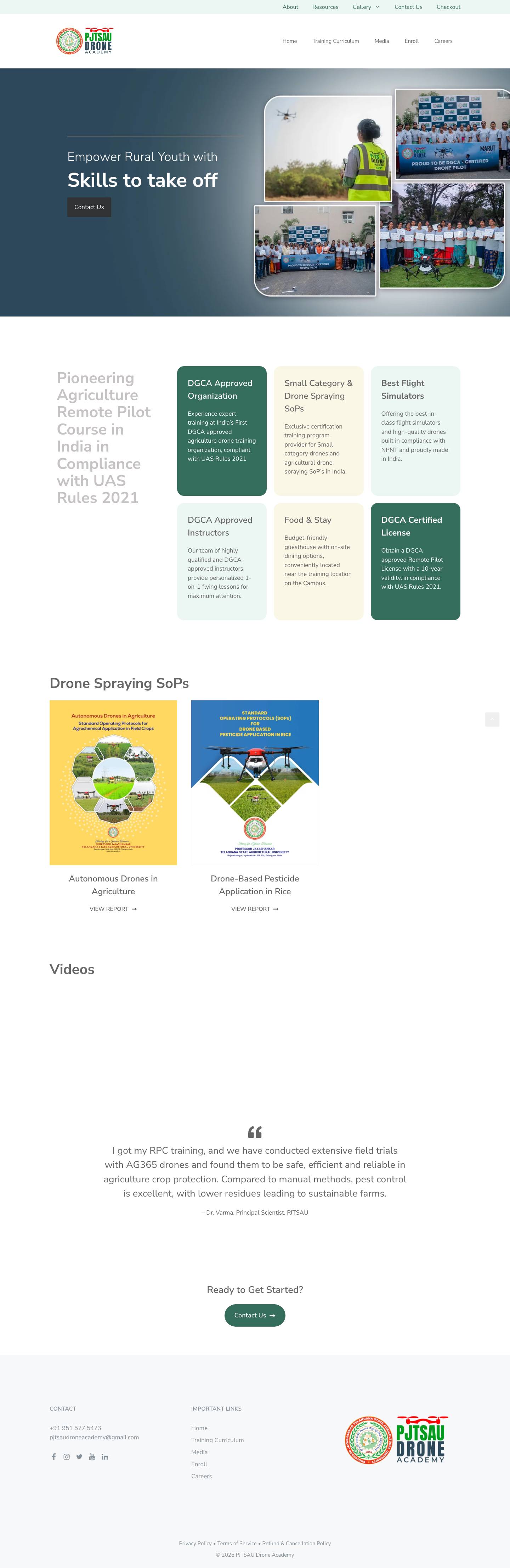 PJTSAU Drone Academy - Full Screenshot