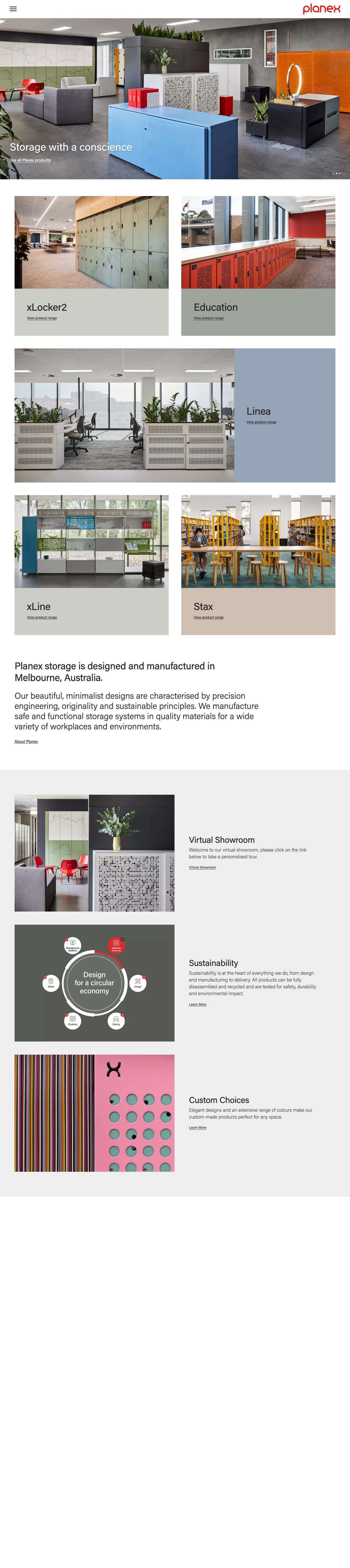 Planex | Australian Owned Workplace Furniture Designer and Manufacturer - Full Screenshot