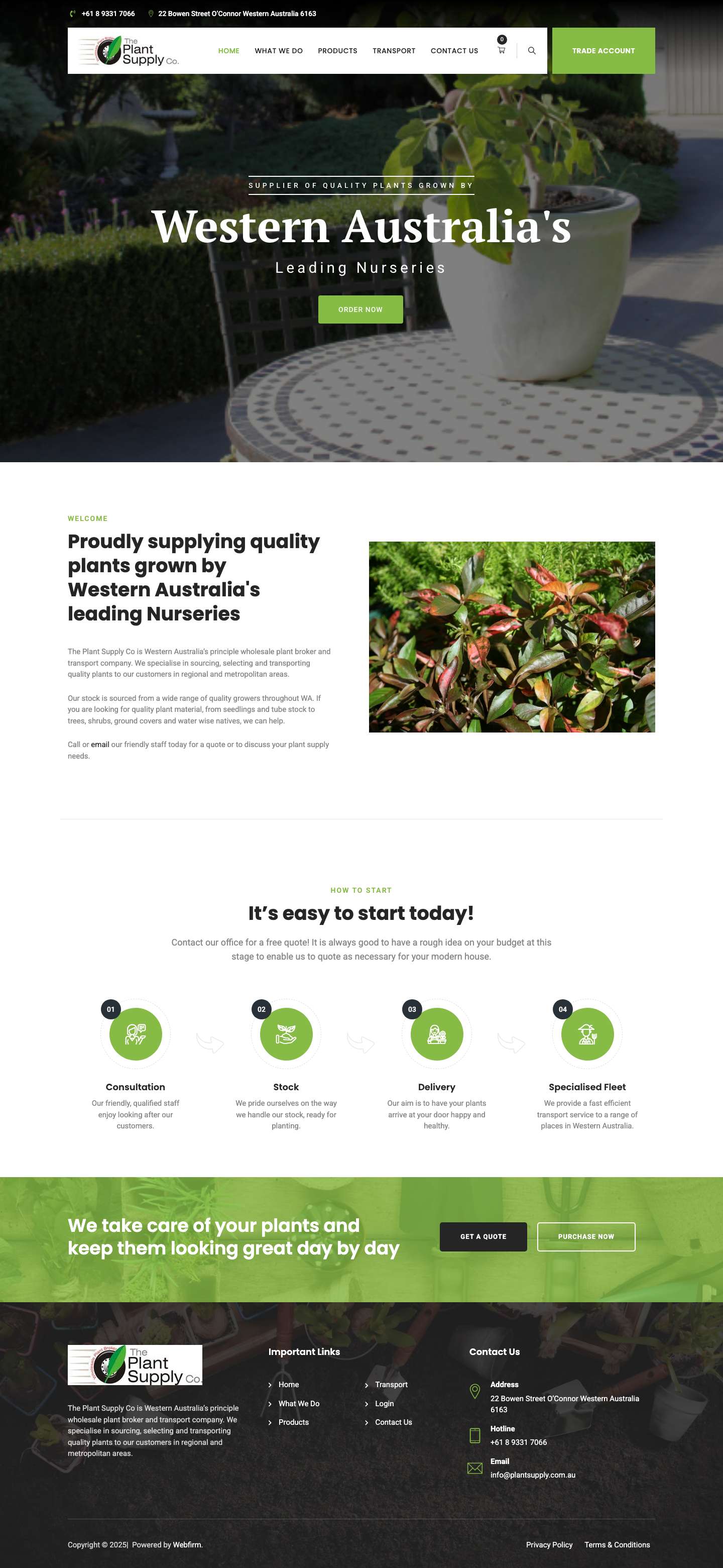 Home - The Plant Supply Co. - Full Screenshot