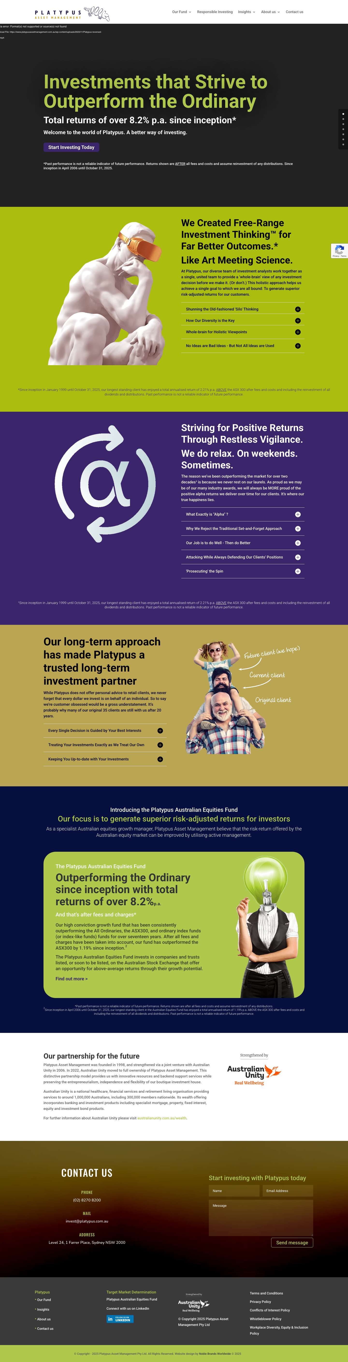 Platypus Investments - Outperform the Ordinary - Full Screenshot