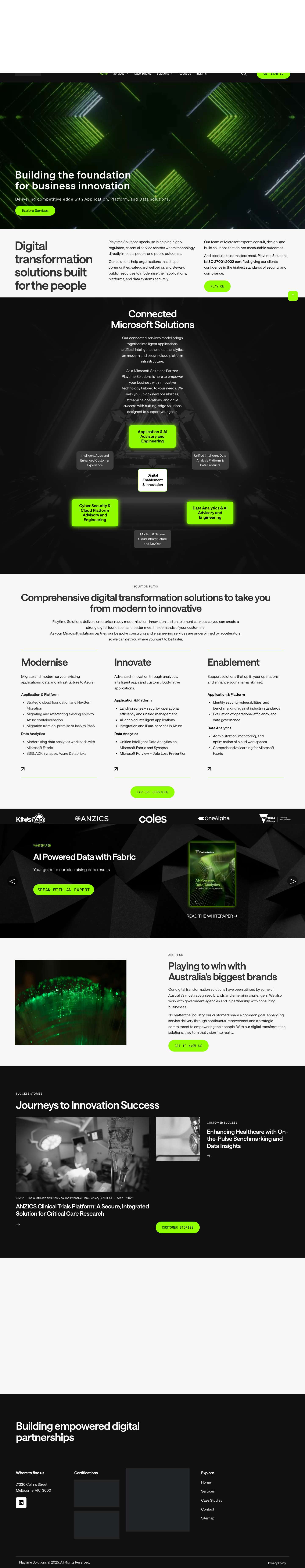 Digital Transformation for Business | Playtime Solutions - Full Screenshot