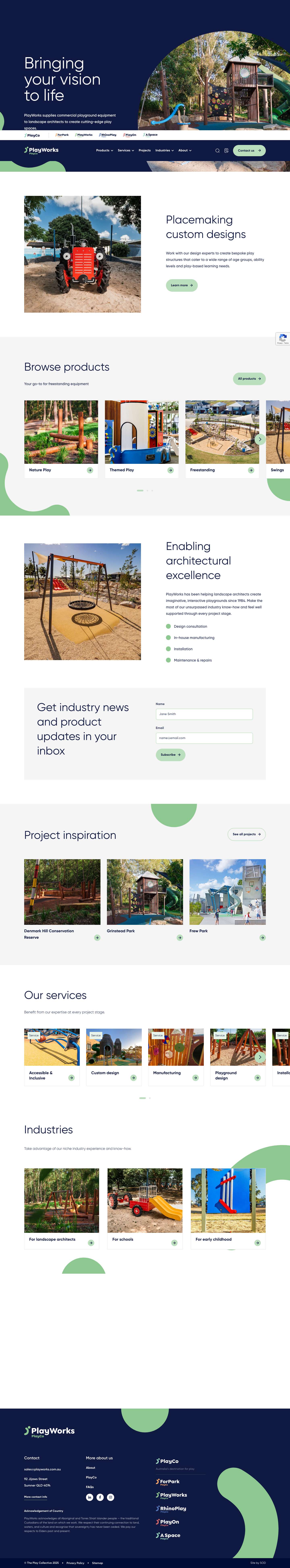 PlayWorks | Playground equipment manufacturer - Full Screenshot