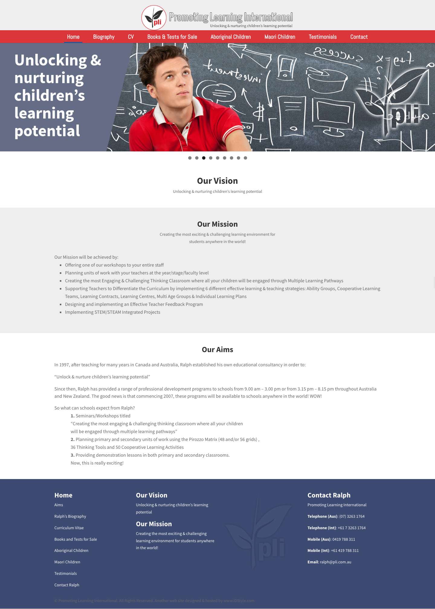 Home | PLI - Promoting Learning International - Full Screenshot