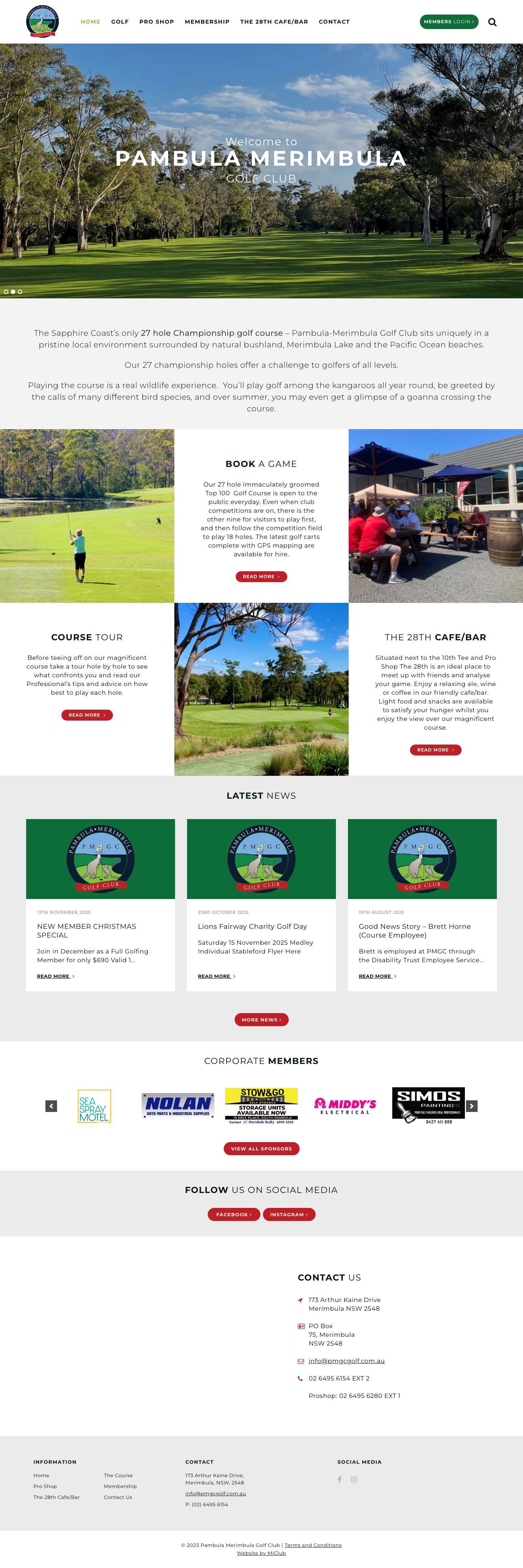 Home - Pambula Merimbula Golf Club - Full Screenshot